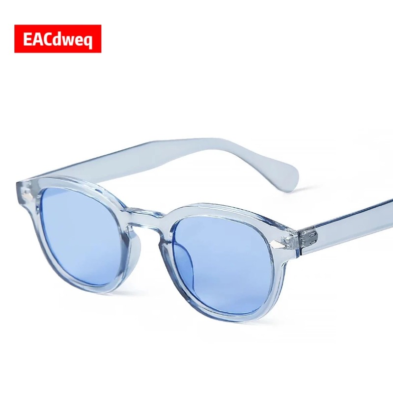 Vintage Fashion Design - Fashion Transparent Blue Round Sunglasses Women