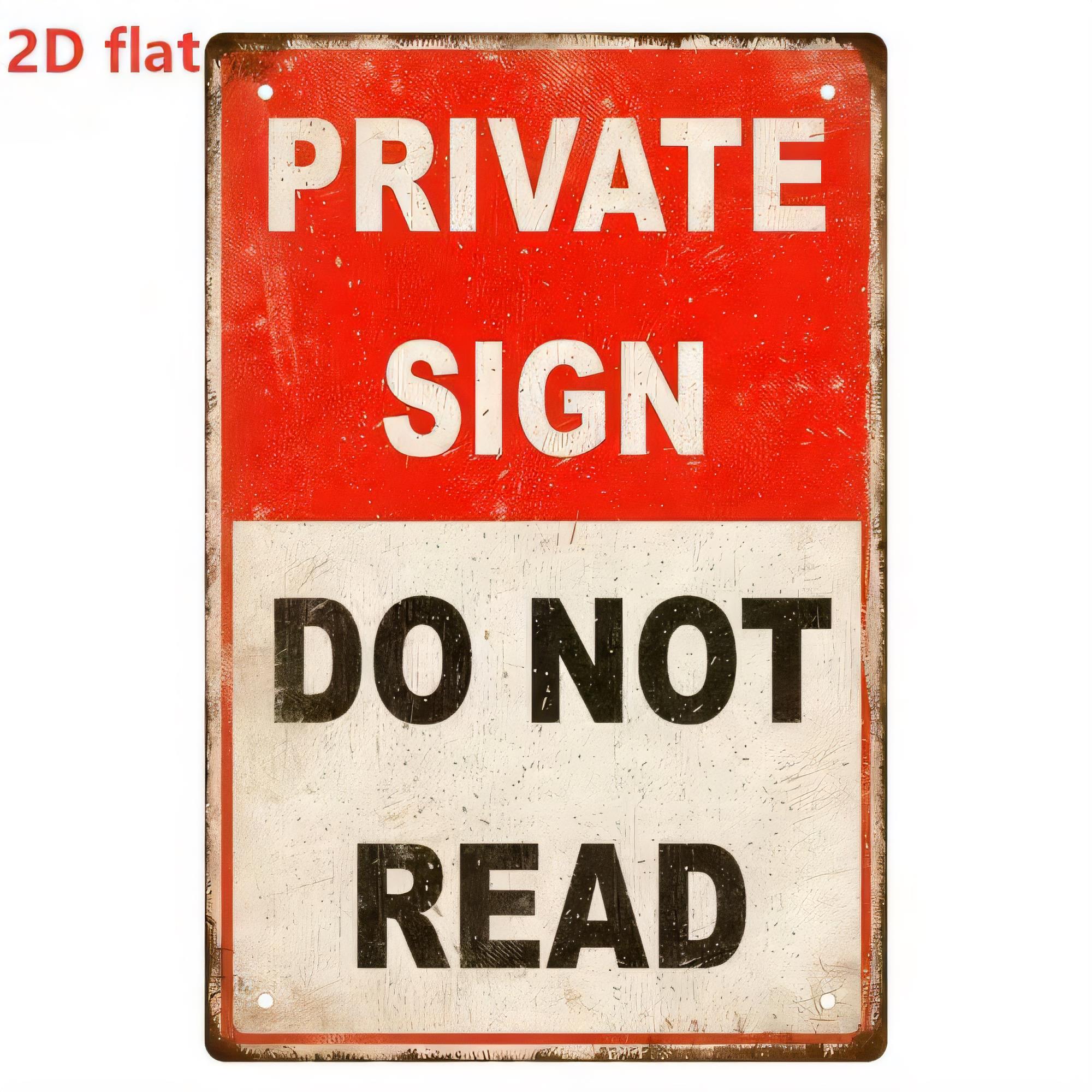 Vintage Fashion Posters - Tin Sign Private Sign Do Not
