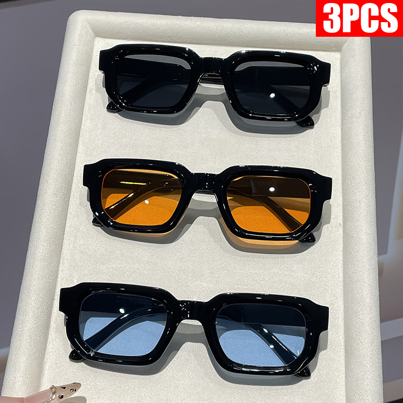 Vintage Fashion Brands - 2/3PCS Vintage Rectangle Frame Sunglasses for