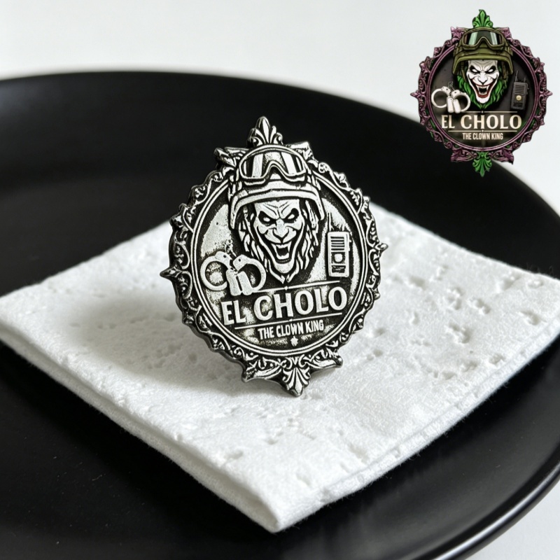 Vintage Fashion Jacket - Custom Clown Logo Brooch Personalized Retro