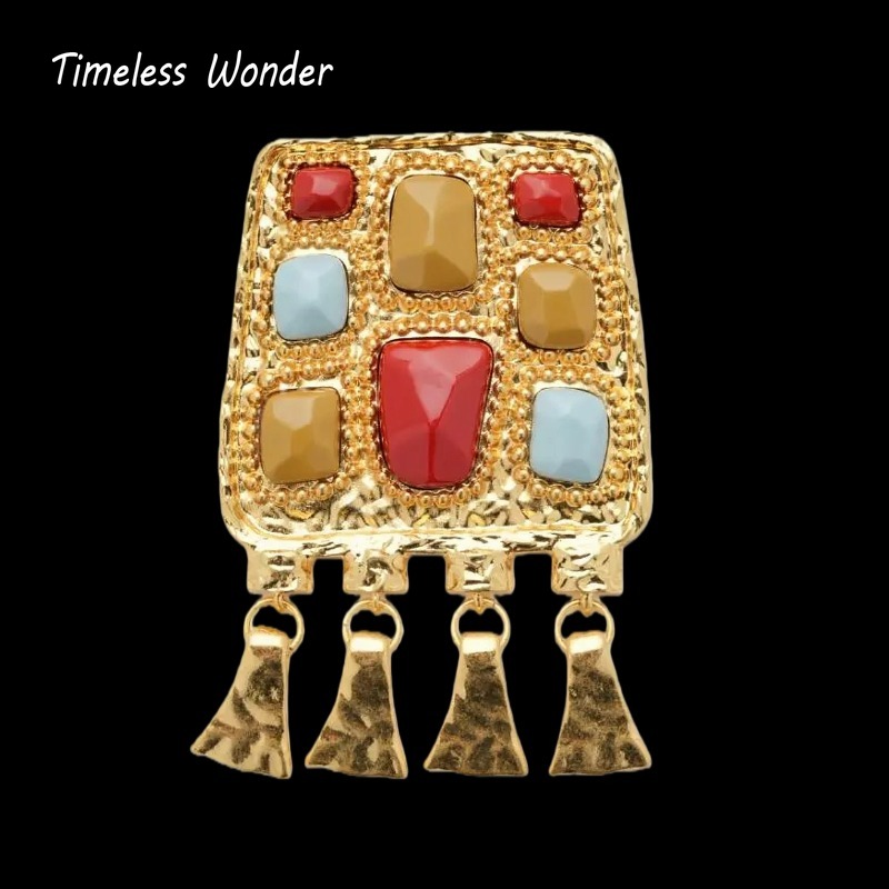 Vintage Fashion Runway - Timeless Wonder Retro Geo Statement Brooch