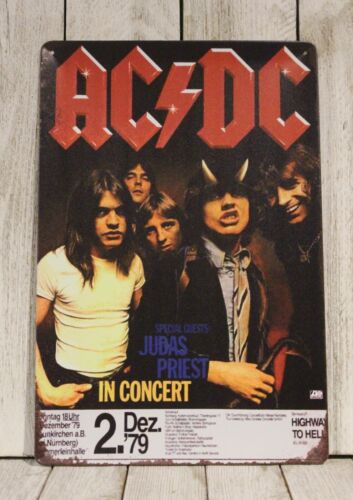 Vintage Fashion Posters - m1,AC/DC Tin Metal Poster Sign Live