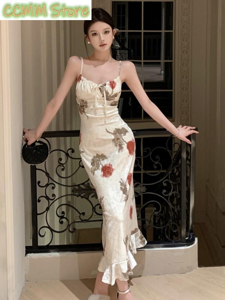 Vintage Fashion Runway - New Summer Fashion Print Spaghetti Strap