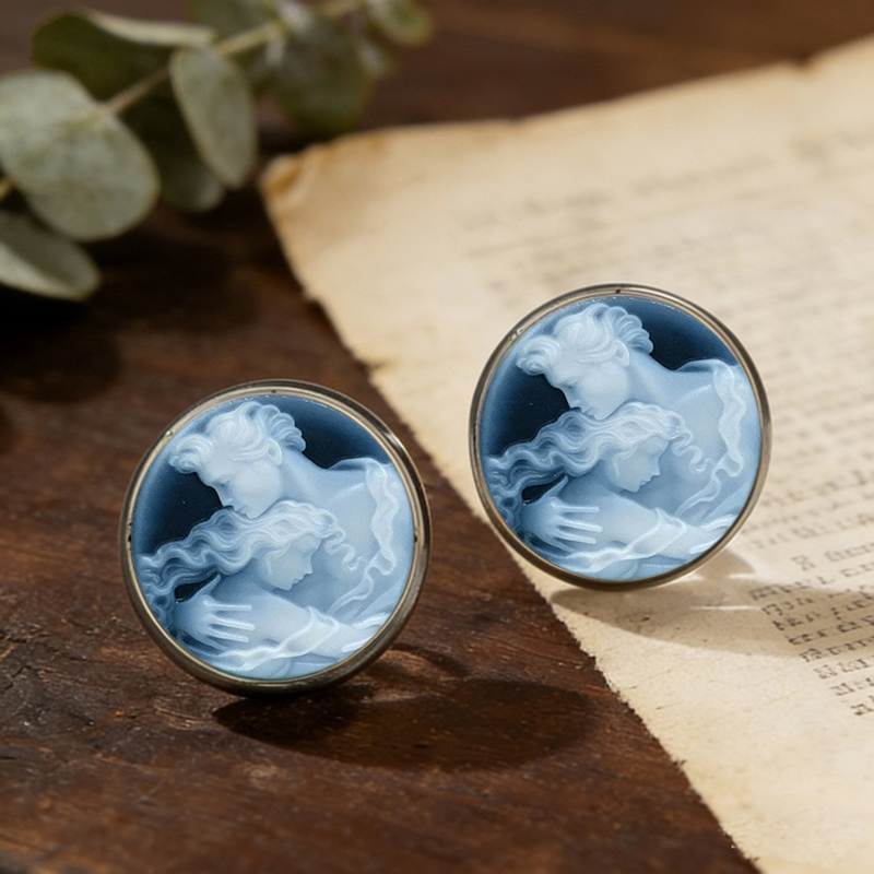 Vintage Fashion Queen - 2D Vintage Lady Queen Cameo Glass