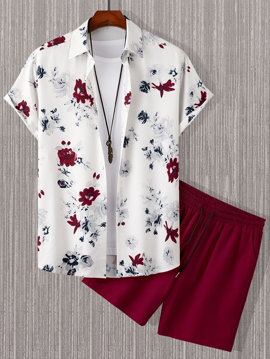 Printed Floral Shirt - Manfinity Homme Men Casual Floral Print
