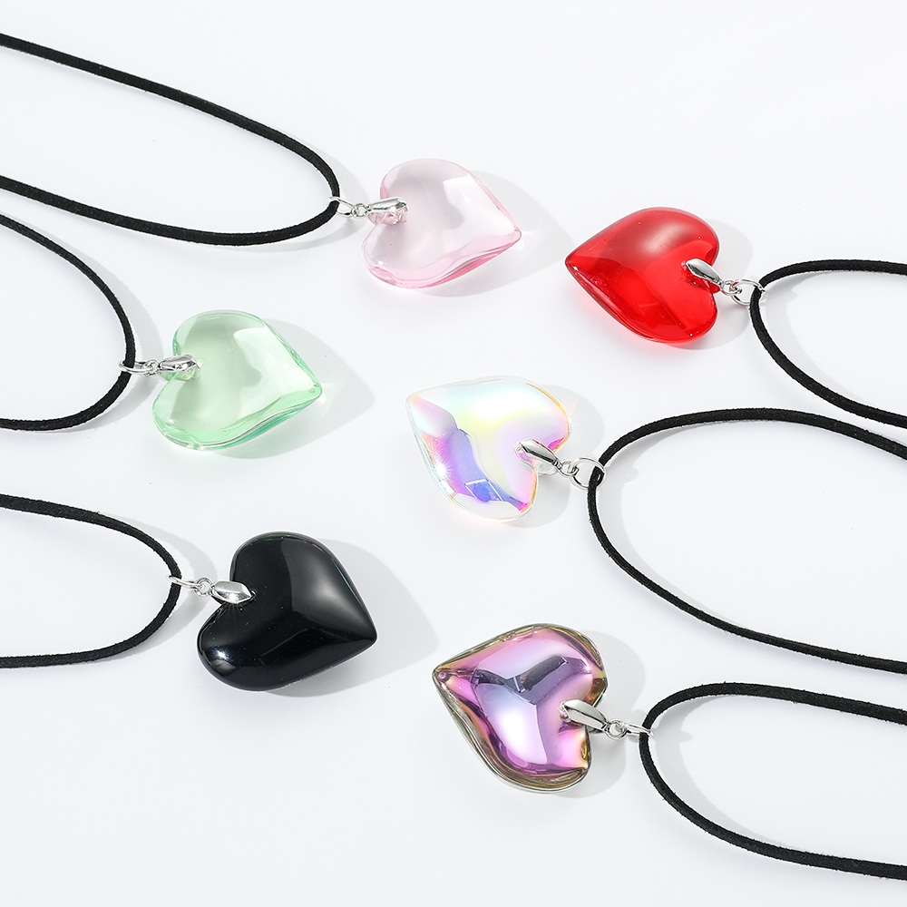 Vintage Fashion Necklace - Double Layered Simple Bow Crystal Heart-Shaped