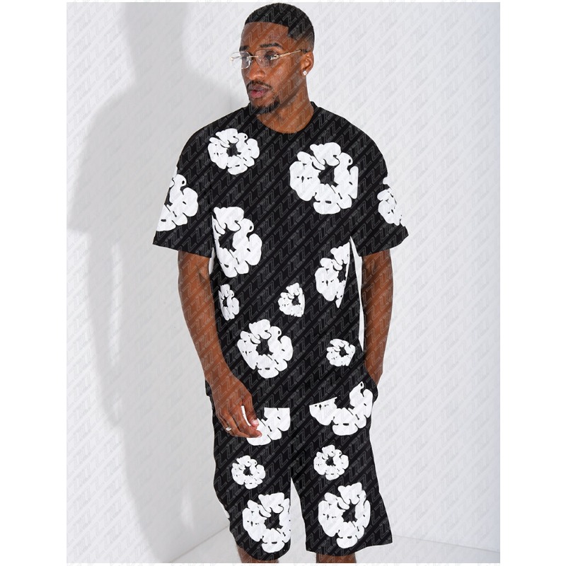 Printed Floral Shirt - Popular Cultural Clothing, Men's T-shirt Sets,