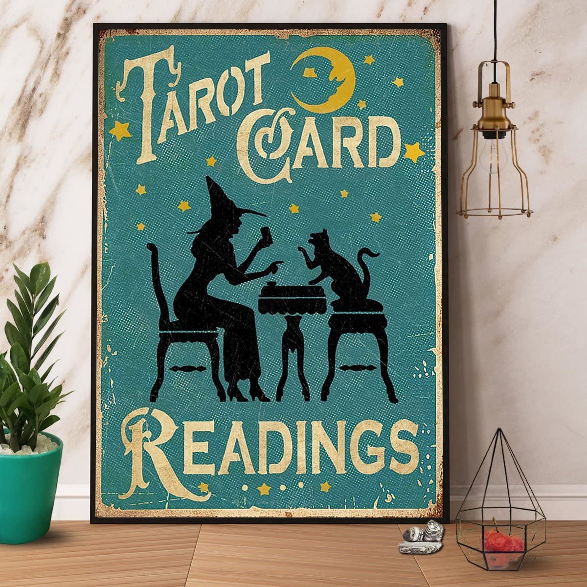 Vintage Fashion Posters - Tarot Card Reading Great Cat Print