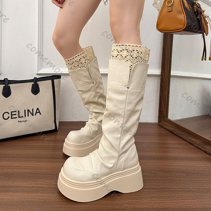 Comemore Gothic Lace Platform  - Vintage Fashion Boots ulasan dan harga