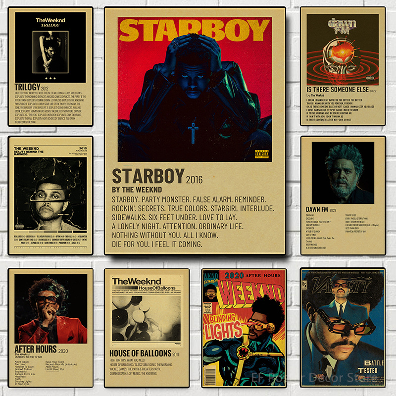 The Weeknd Poster Music Album  - Vintage Fashion Wallpaper ulasan dan harga