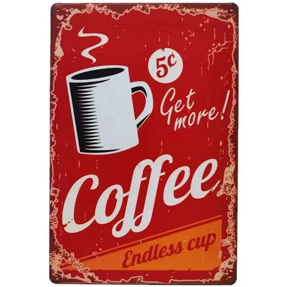 Plaque Metal Signs Drink Coffe - Vintage Fashion Posters ulasan dan harga