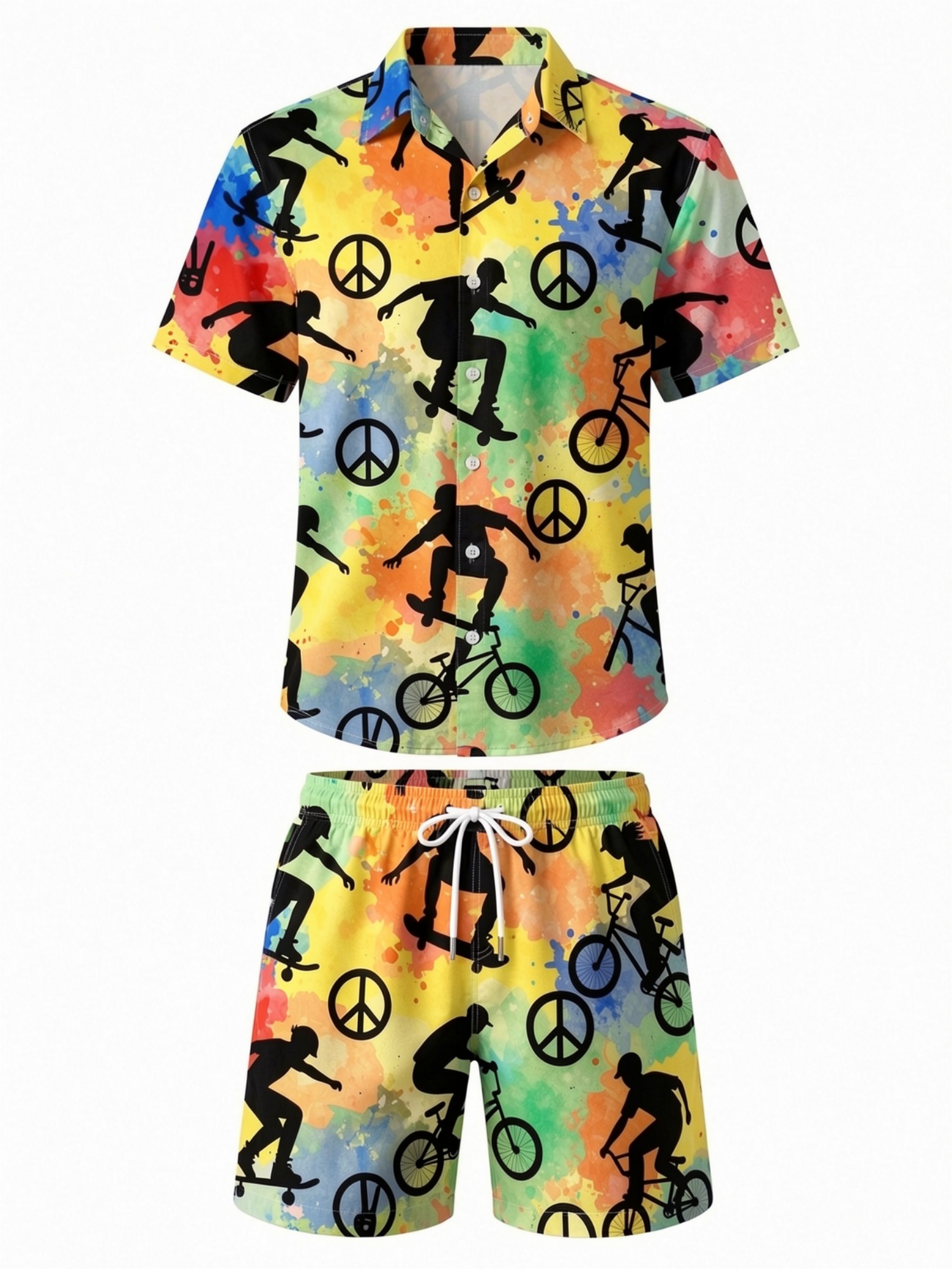 Mens Floral Short Sleeve Shirt - Printed Floral Shirt ulasan dan harga
