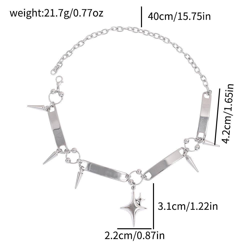 Punk Star Riveted Choker,Rock  - Vintage Fashion Necklace ulasan dan harga
