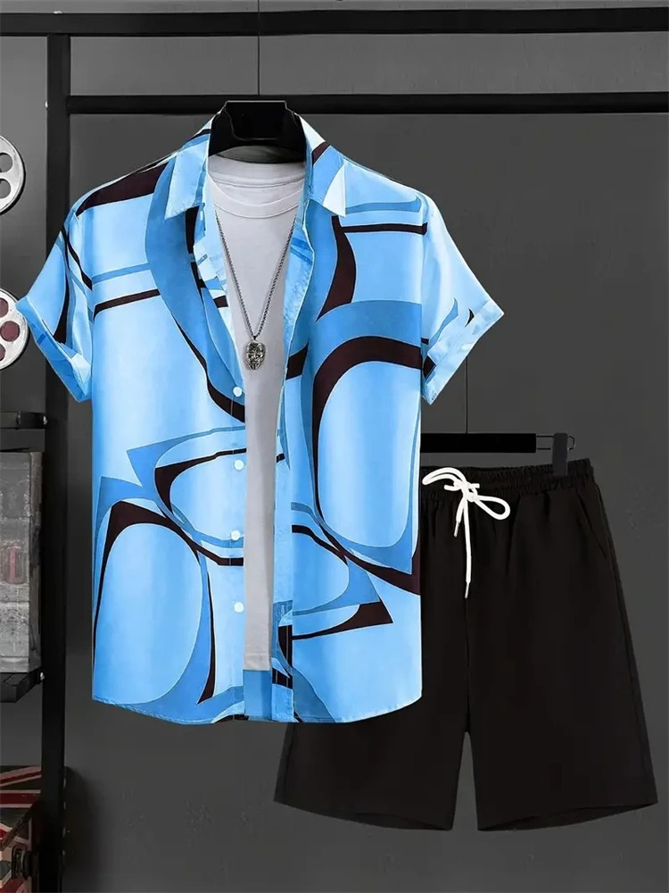 Men's Fashion Suit Collar 3D F - Printed Floral Shirt ulasan dan harga