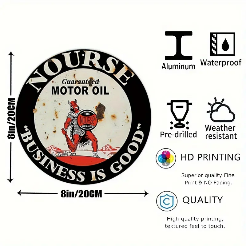 Vintage Motor Oil Sign Round M - Vintage Fashion Posters ulasan dan harga