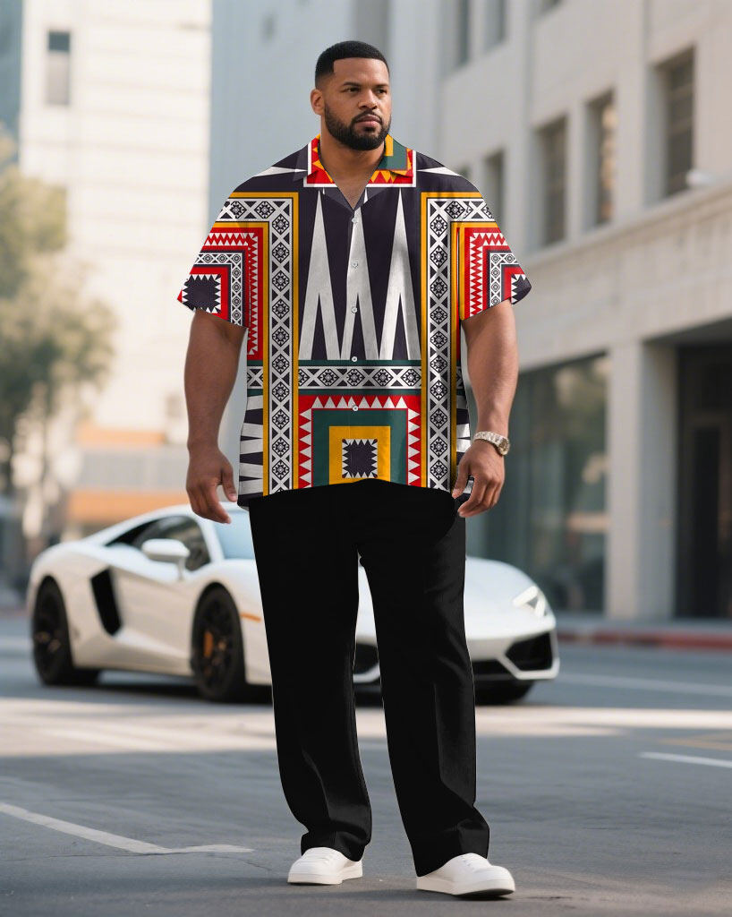 S-9XL Plus Size Men's Baroque  - Printed Floral Shirt ulasan dan harga