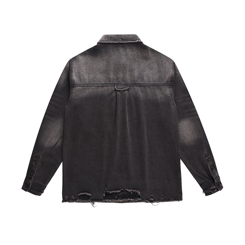 Men's High Street Ripped Jeans - Vintage Fashion Jacket ulasan dan harga