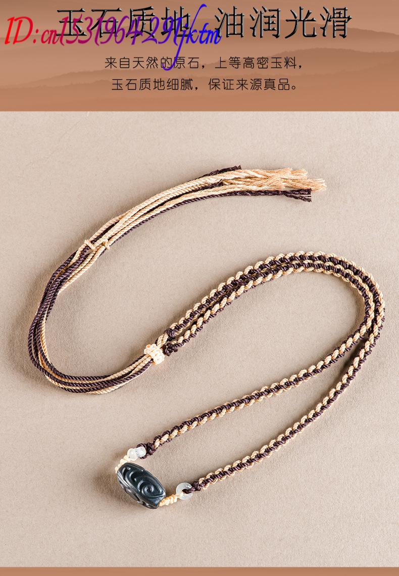 Hetian Jade Carve Bead Pendant - Vintage Fashion Necklace ulasan dan harga
