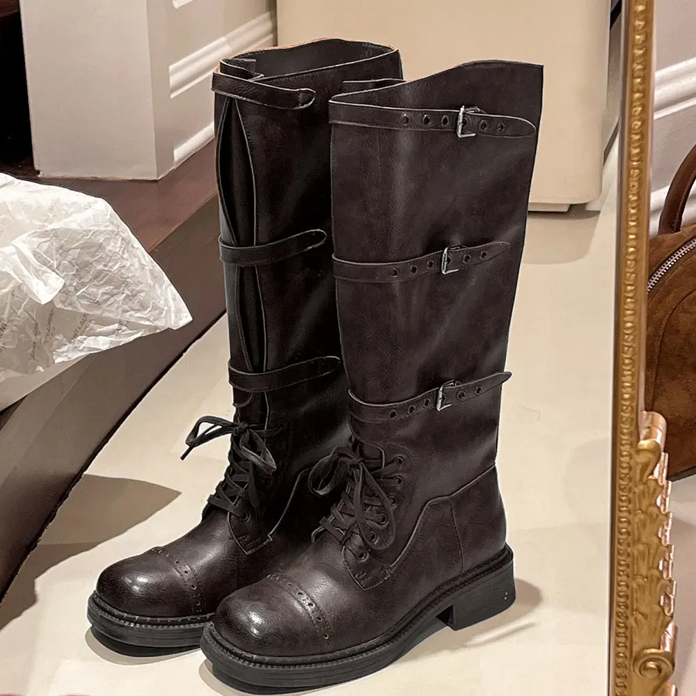 Women's Knee High Boots Vintag - Vintage Fashion Aesthetic ulasan dan harga
