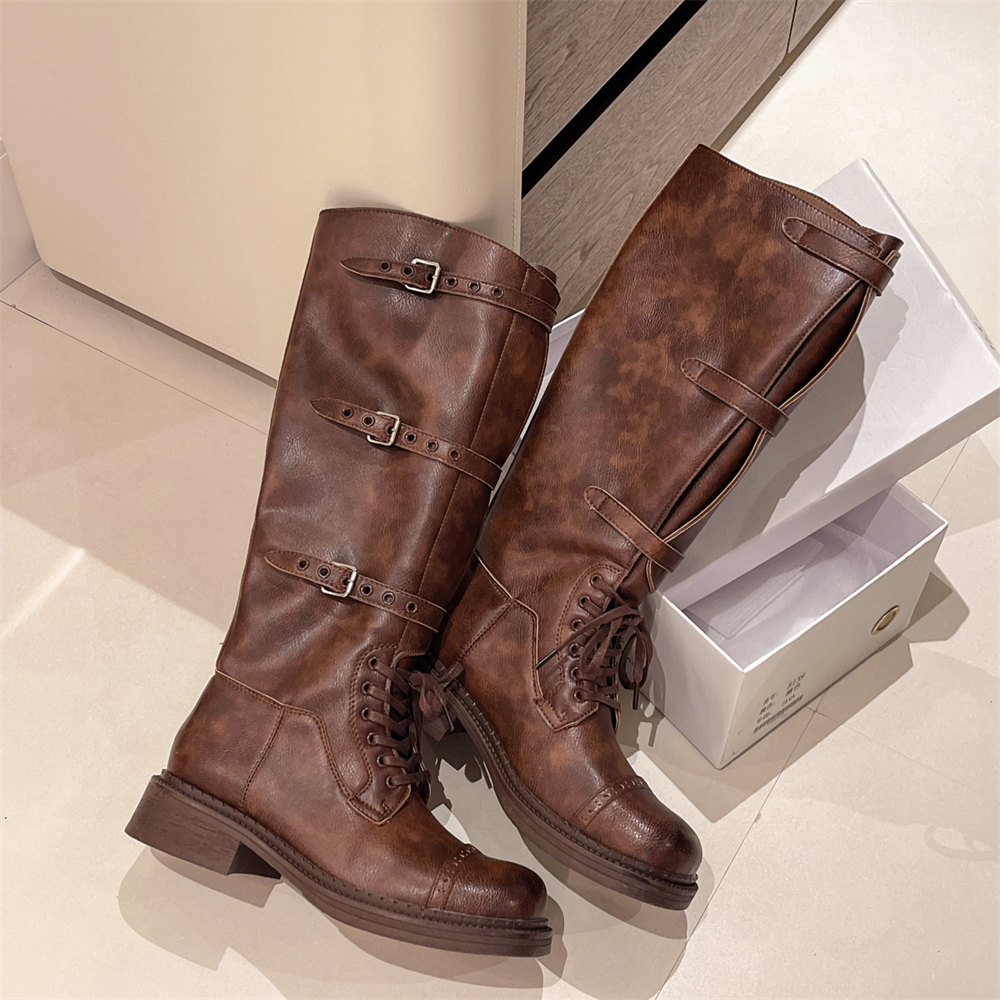 Women's Knee High Boots Vintag - Vintage Fashion Aesthetic ulasan dan harga