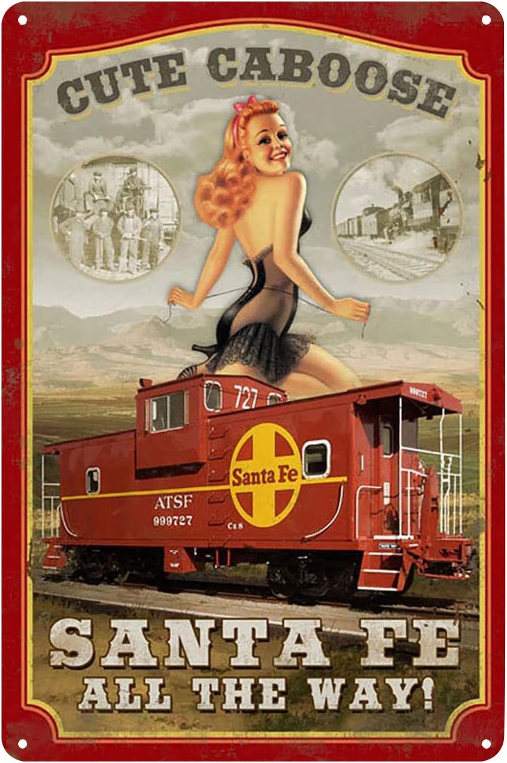 Pinup Girl Railroad Train Post - Vintage Fashion Posters ulasan dan harga