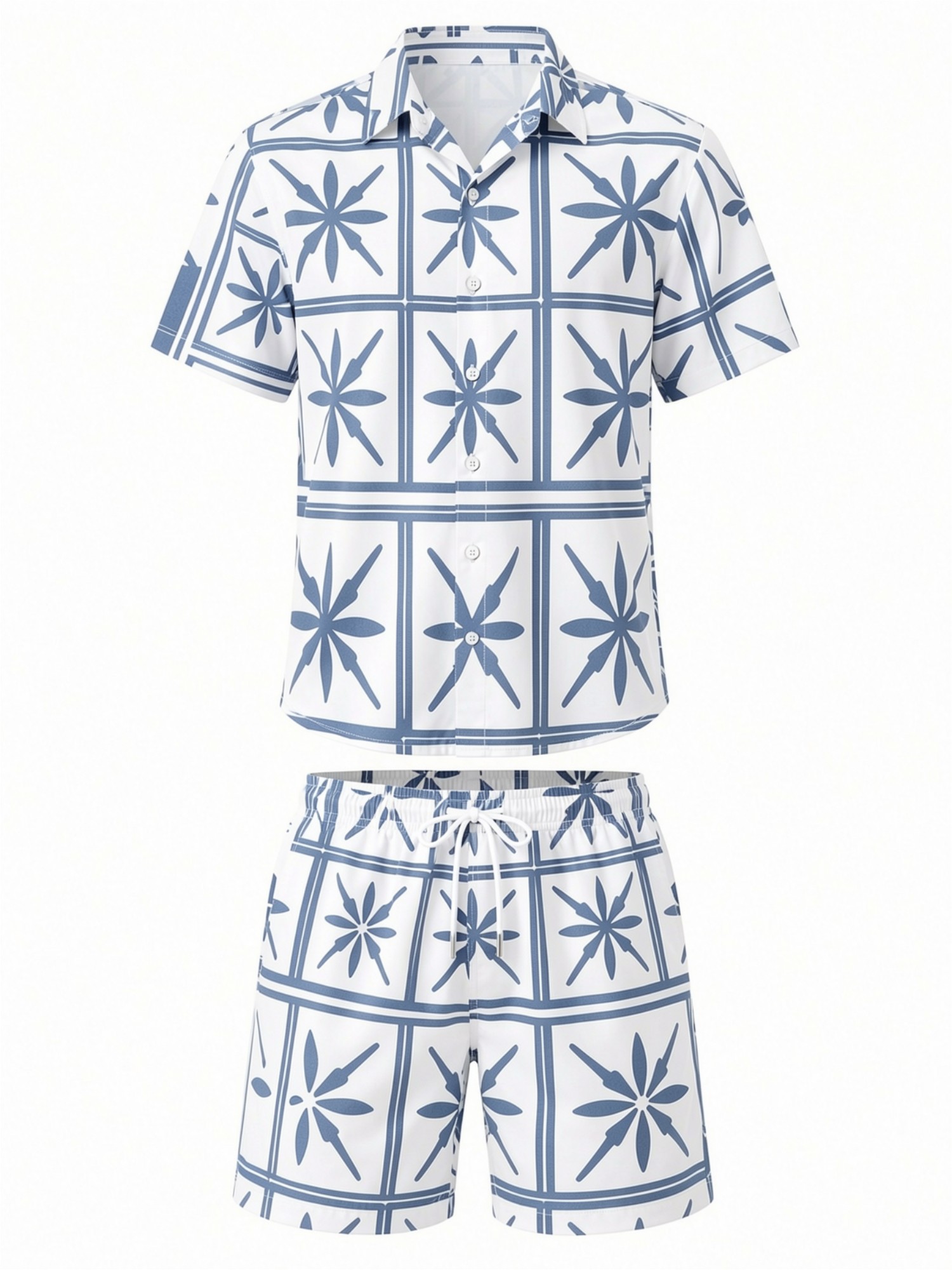 Mens Floral Short Sleeve Shirt - Printed Floral Shirt ulasan dan harga