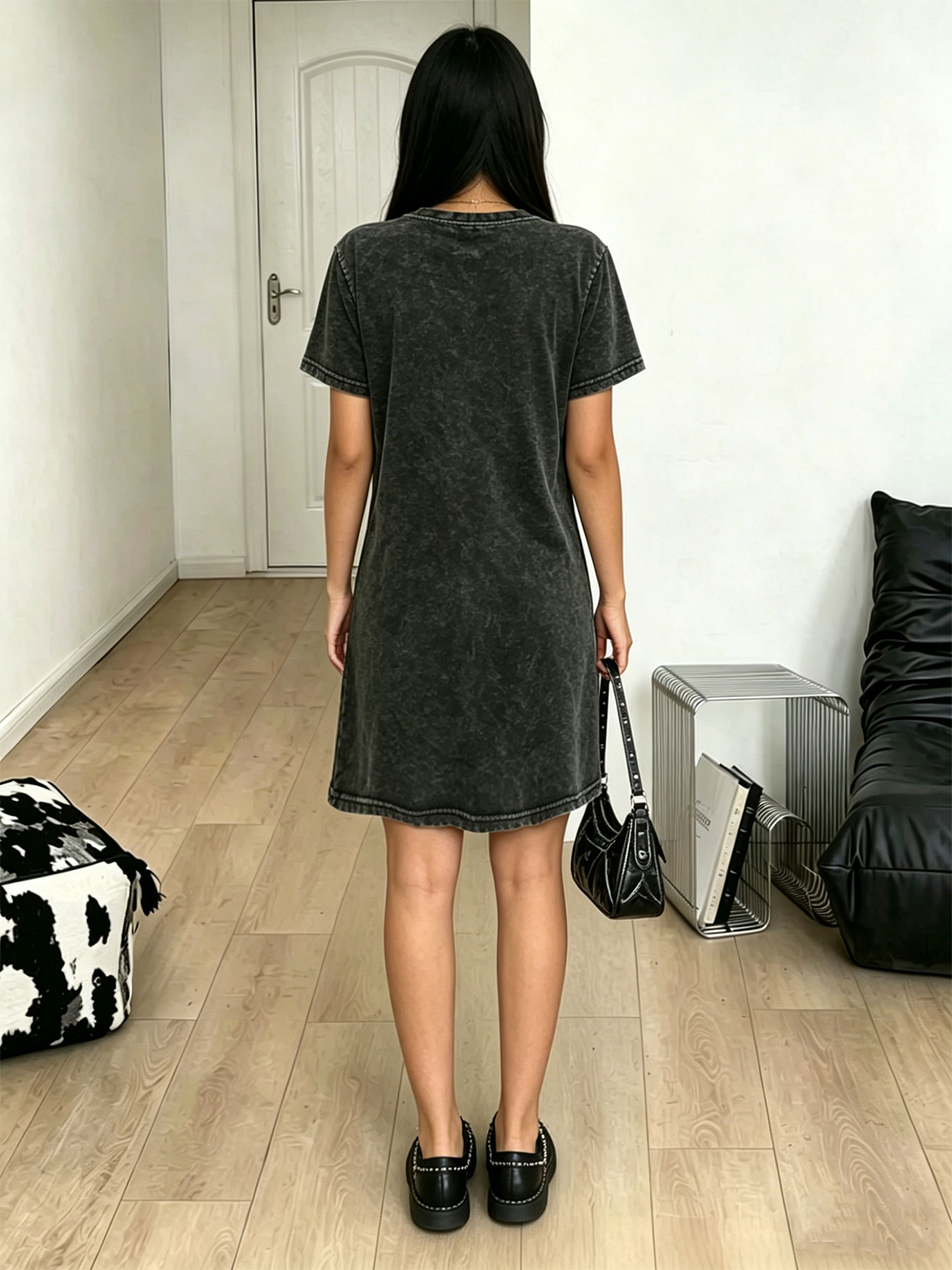 Women's washed vintage T-shirt - Vintage Fashion In Paris ulasan dan harga