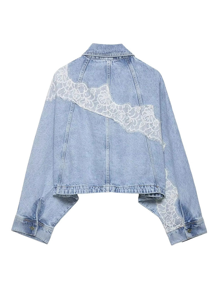 HH Elegant Women Blue Denim Ja - Vintage Fashion Jacket ulasan dan harga