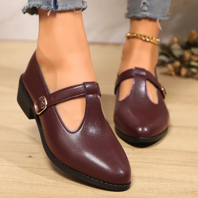 2025 Spring T-Strap Thick Heel - Vintage Fashion Rome ulasan dan harga
