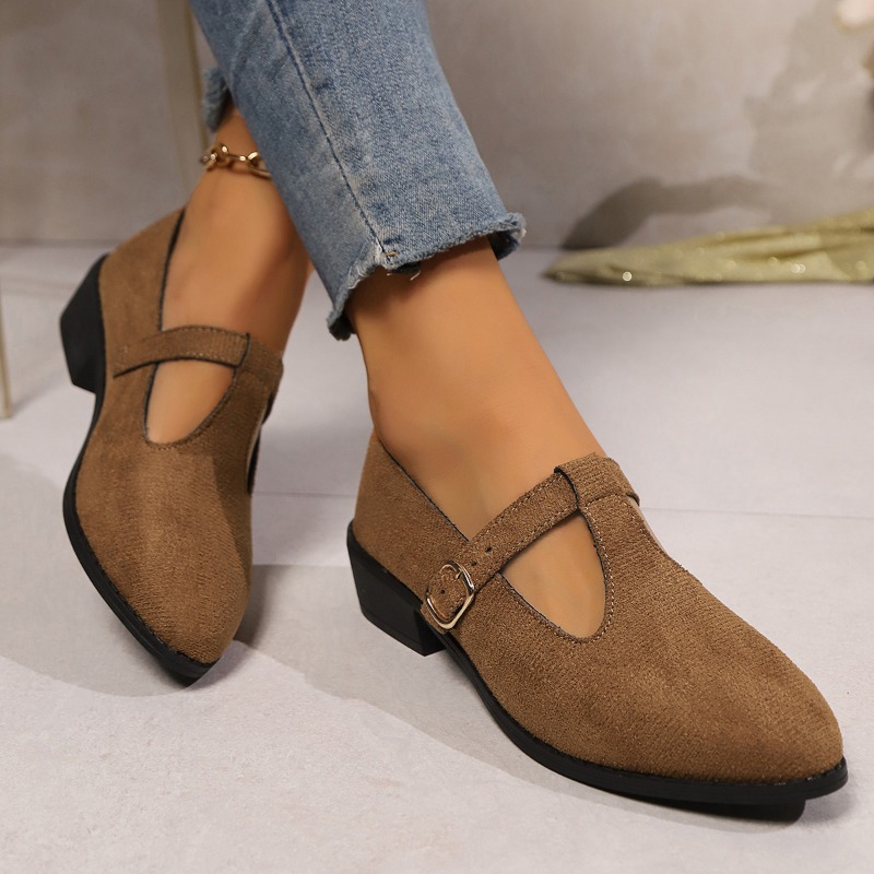 2025 Spring T-Strap Thick Heel - Vintage Fashion Rome ulasan dan harga