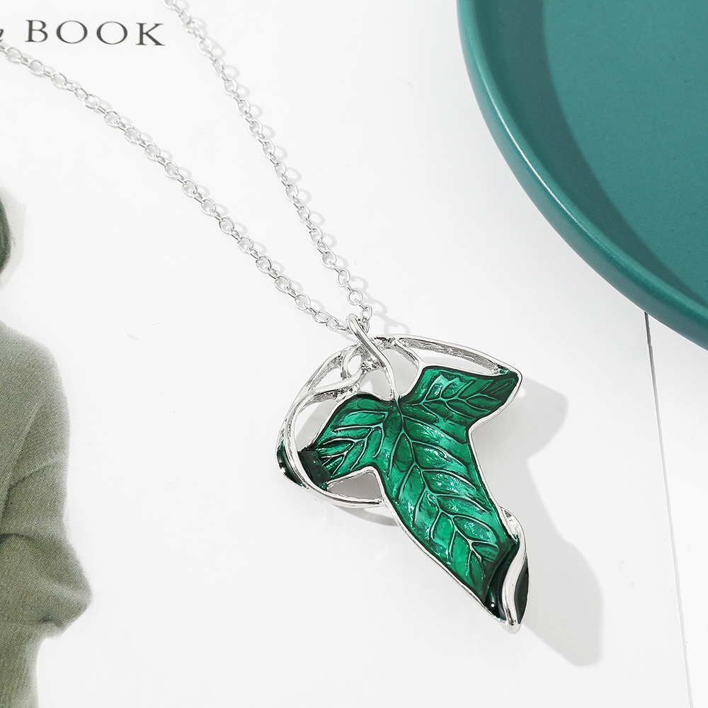 Vintage Green Leaf Pendant Nec - Vintage Fashion Necklace ulasan dan harga