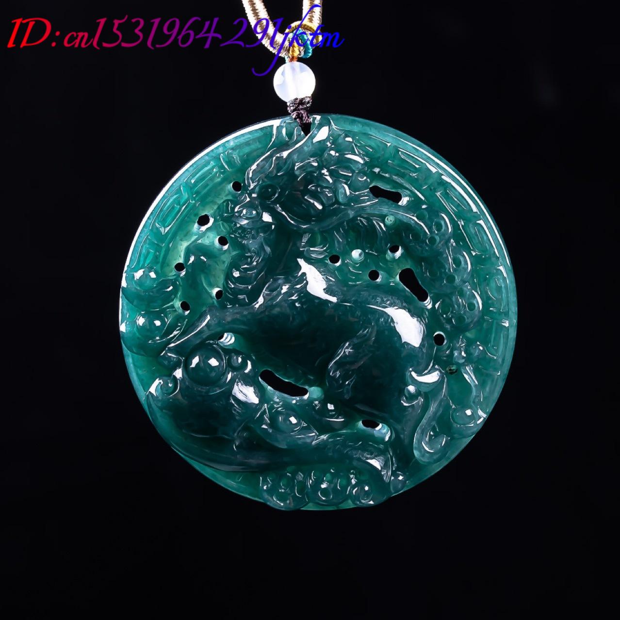 Burmese Jadeite Dragon Pendant - Vintage Fashion Necklace ulasan dan harga