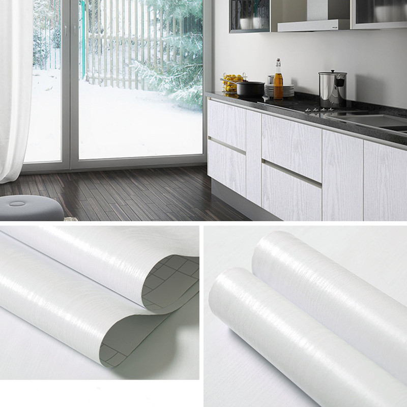Pure White Wood Grain Self Adh - Vintage Fashion Wallpaper ulasan dan harga
