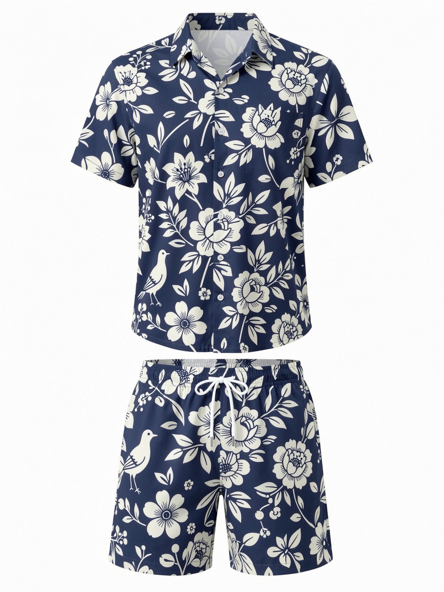 Mens Floral Short Sleeve Shirt - Printed Floral Shirt ulasan dan harga