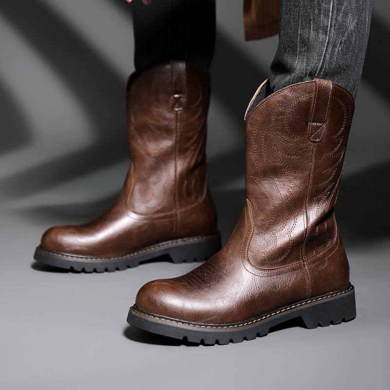 Fashion Mens Cowboy Boots New  - Vintage Fashion Boots ulasan dan harga