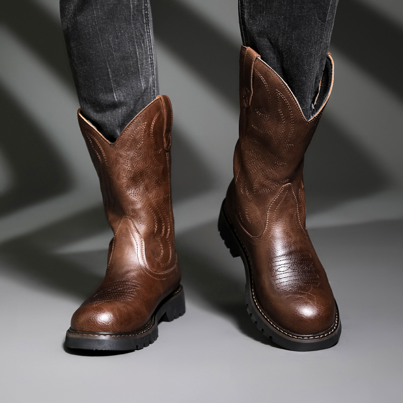 Fashion Mens Cowboy Boots New  - Vintage Fashion Boots ulasan dan harga