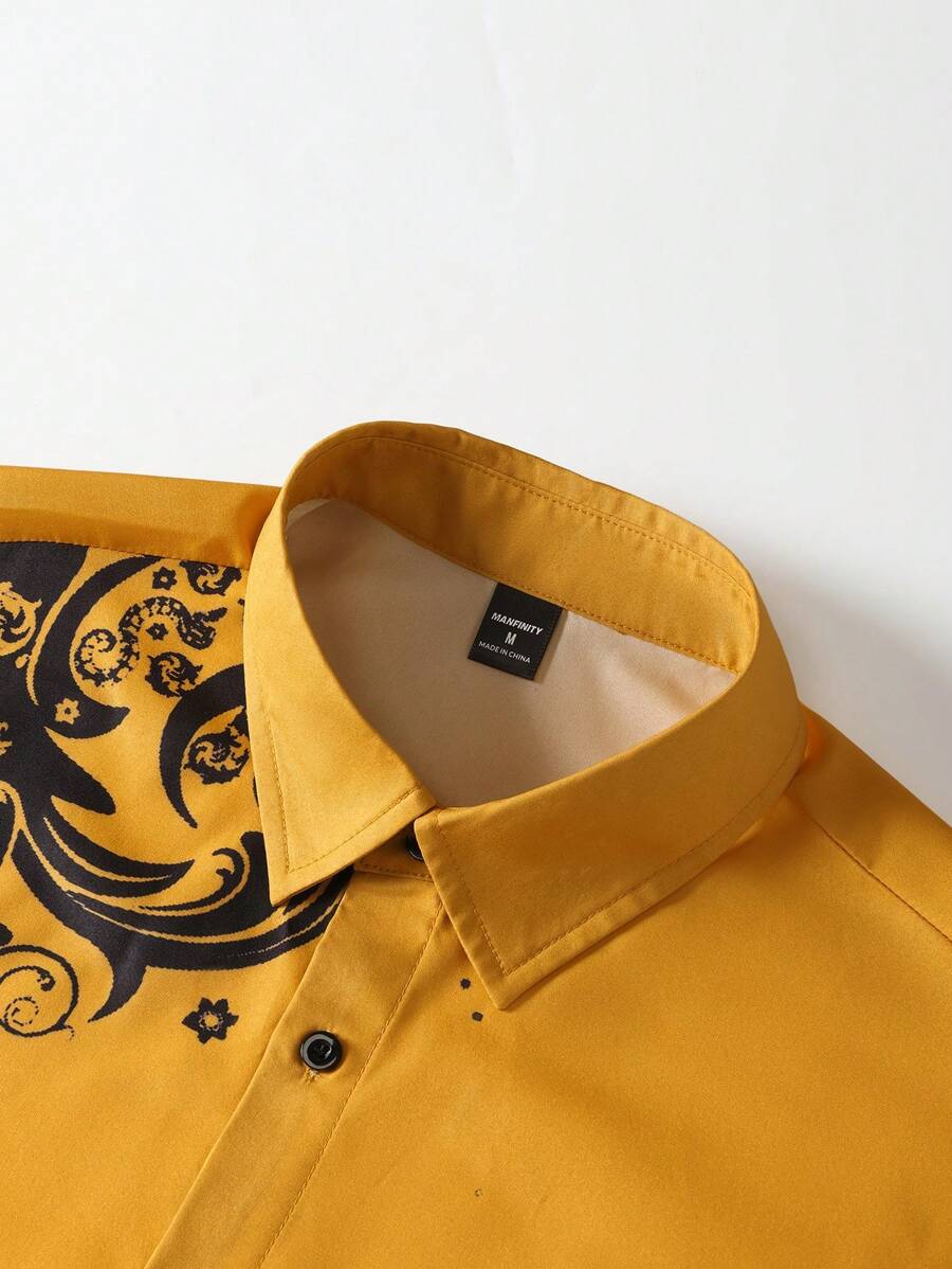 Manfinity Homme Men's Casual R - Printed Floral Shirt ulasan dan harga
