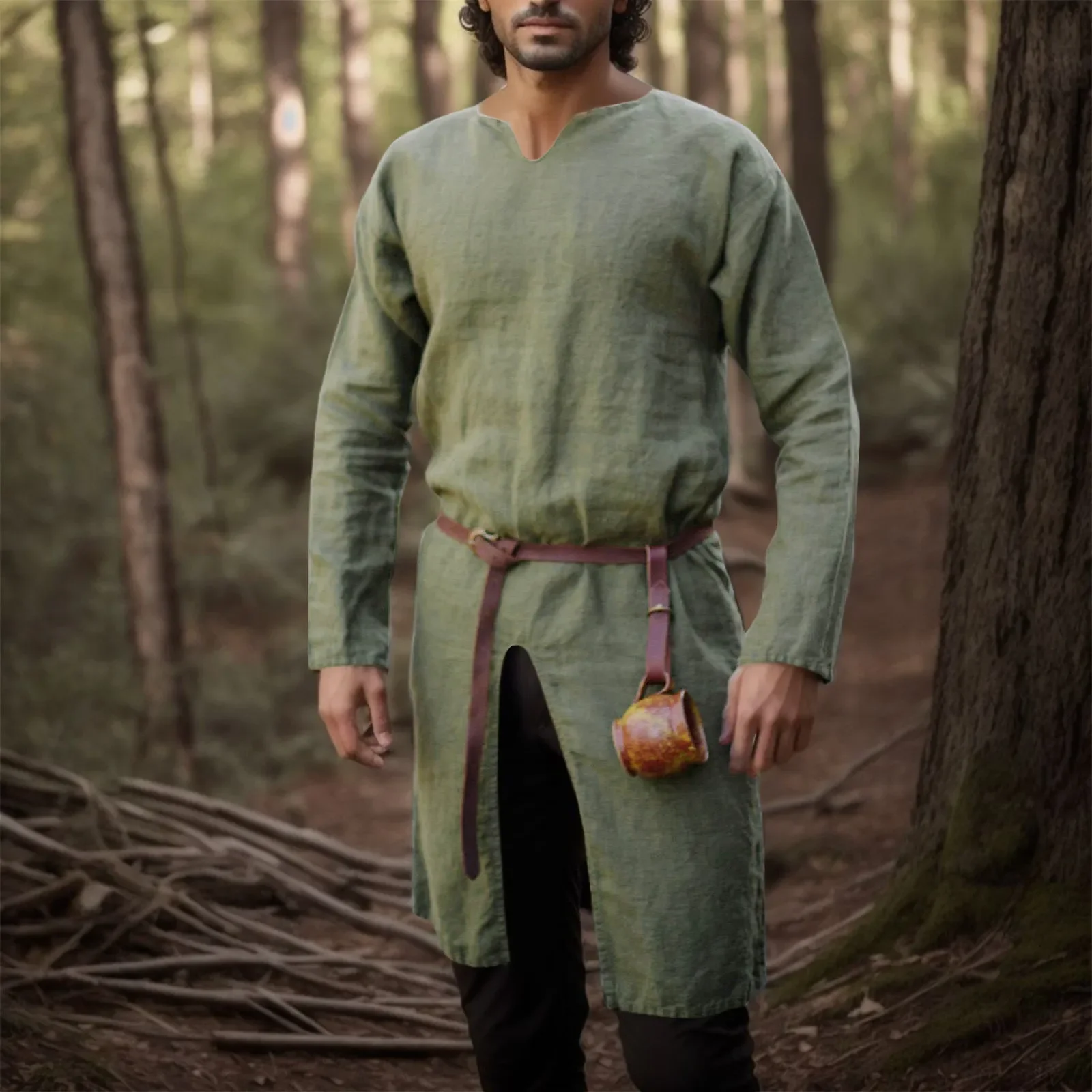 Medieval Men's Pirate Costume  - Vintage Fashion Jacket ulasan dan harga