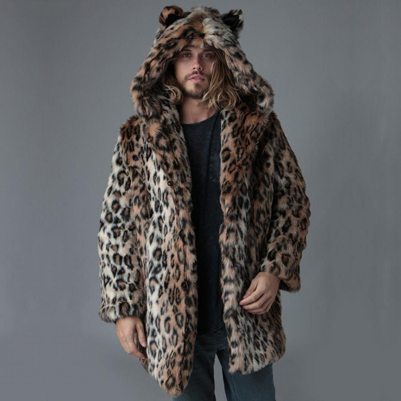 Men Faux Fur Jacket Winter Coa - Vintage Fashion Jacket ulasan dan harga