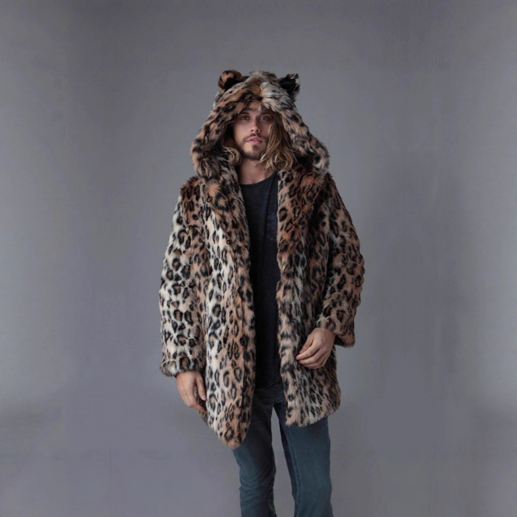 Men Faux Fur Jacket Winter Coa - Vintage Fashion Jacket ulasan dan harga