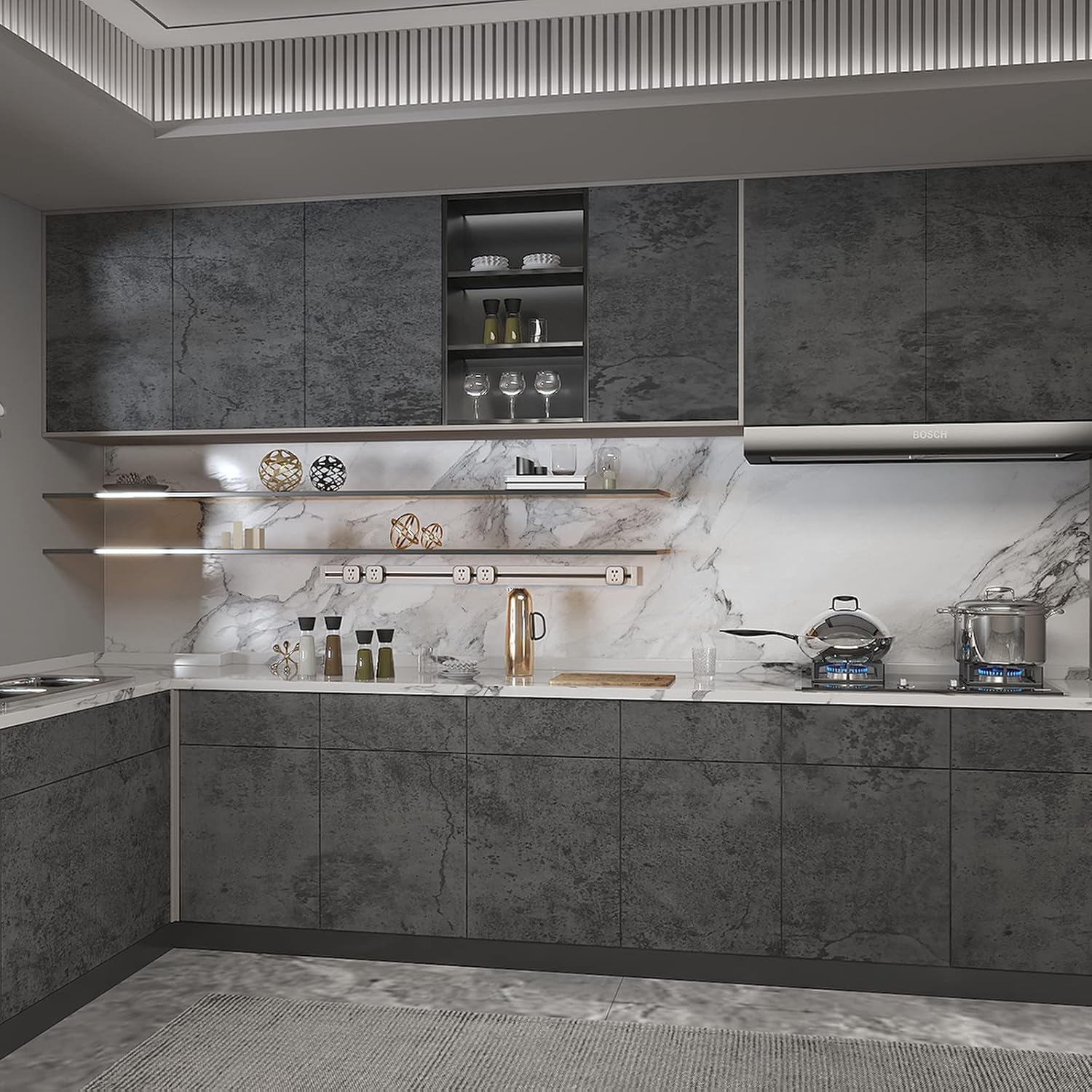 Grey Self-Adhesive Wallpaper 5 - Vintage Fashion Wallpaper ulasan dan harga