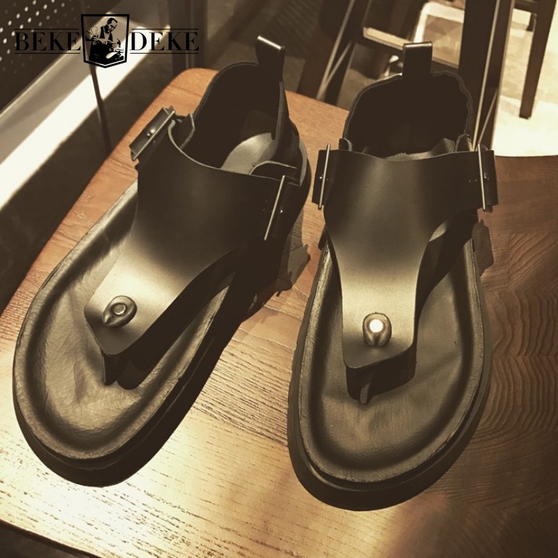 Summer Mens Fashion Thick Plat - Vintage Fashion Rome ulasan dan harga