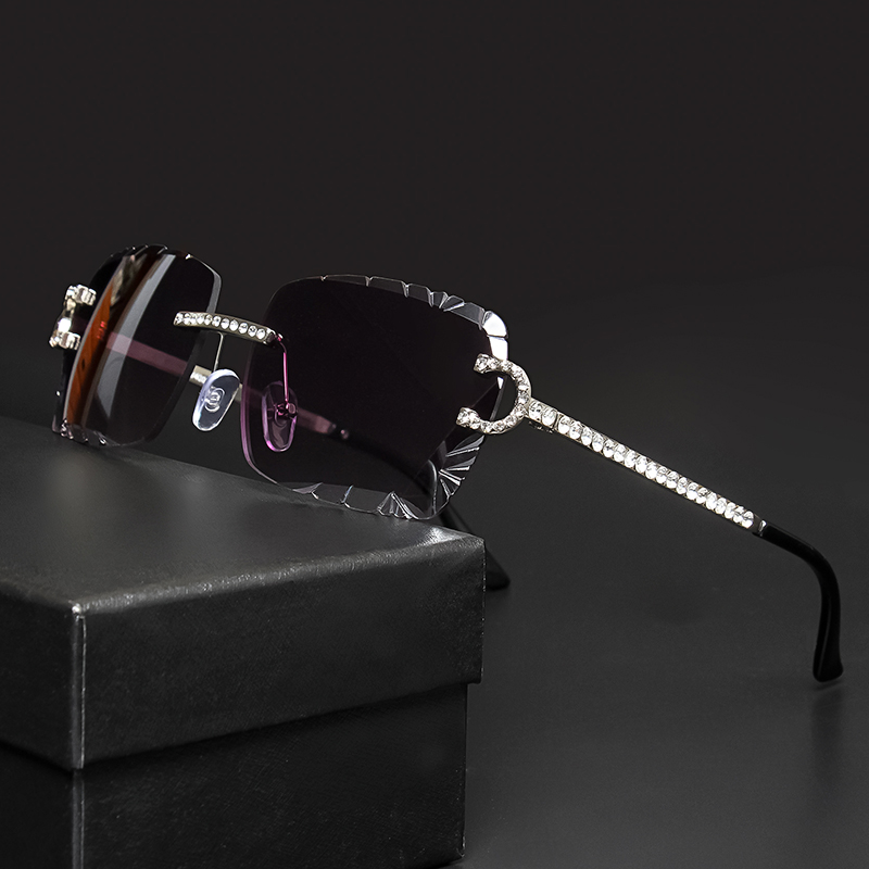 Fashion Rimless Square Sunglas - Vintage Fashion Brands ulasan dan harga