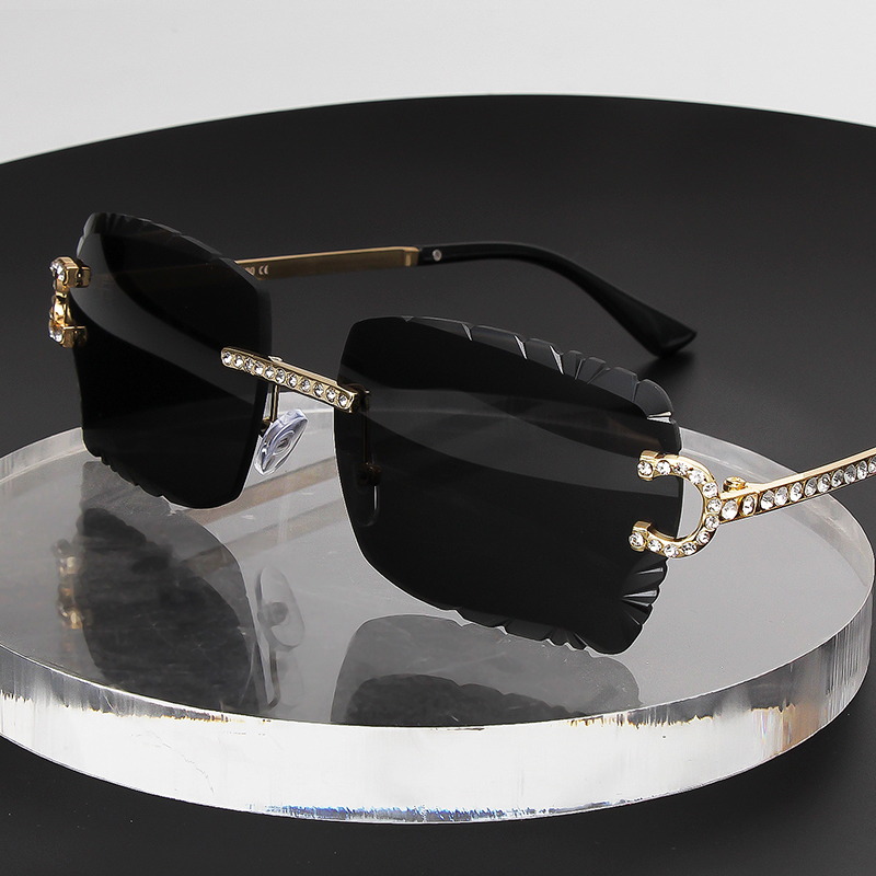 Fashion Rimless Square Sunglas - Vintage Fashion Brands ulasan dan harga