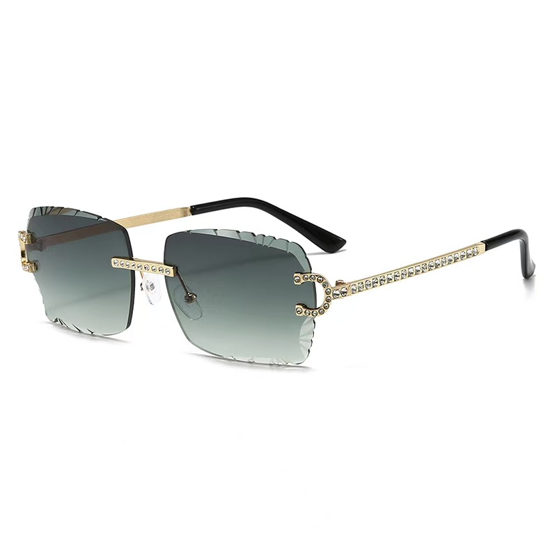 Fashion Rimless Square Sunglas - Vintage Fashion Brands ulasan dan harga