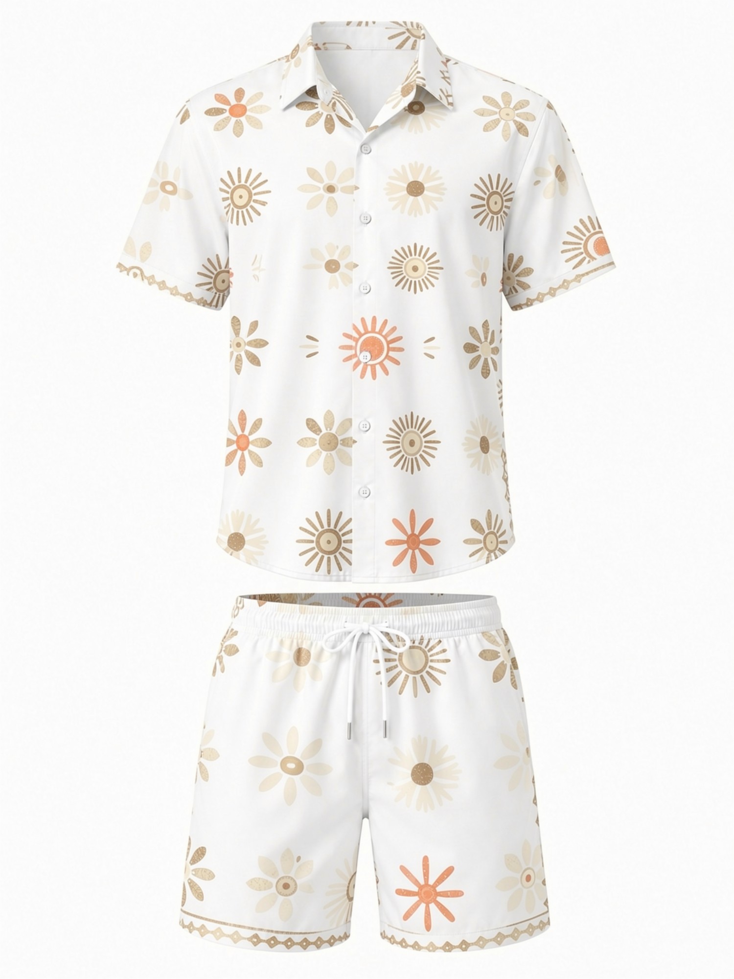 Mens Floral Short Sleeve Shirt - Printed Floral Shirt ulasan dan harga