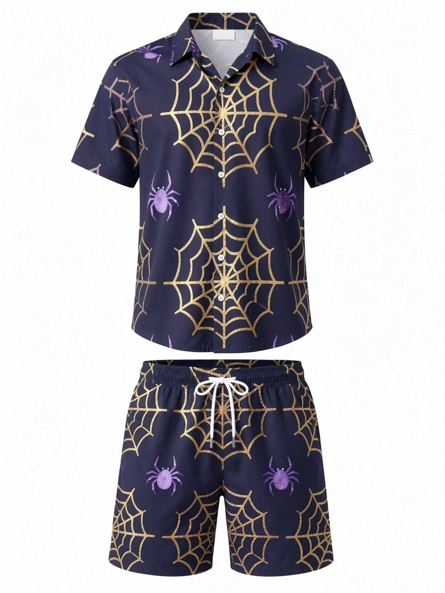 Mens Summer Short Sleeve Polo  - Printed Floral Shirt ulasan dan harga