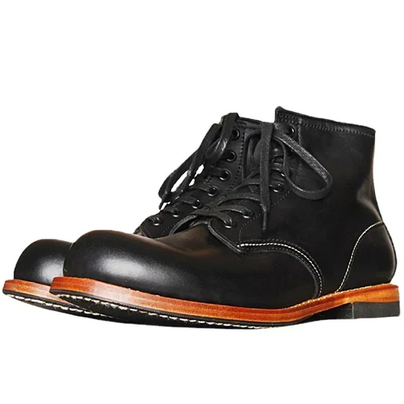 Vintage Men Goodyear-Welted Ge - Vintage Fashion Aesthetic ulasan dan harga