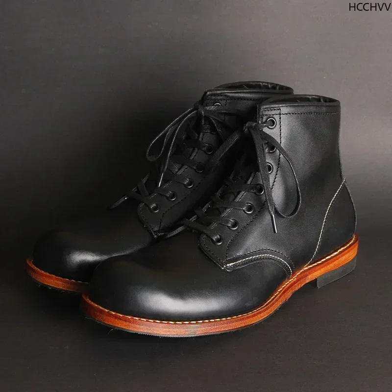 Vintage Men Goodyear-Welted Ge - Vintage Fashion Aesthetic ulasan dan harga