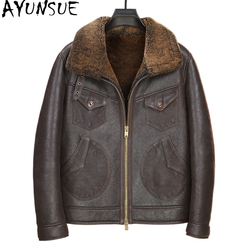 AYUNSUE 100% Natural Fur Coat  - Vintage Fashion Jacket ulasan dan harga